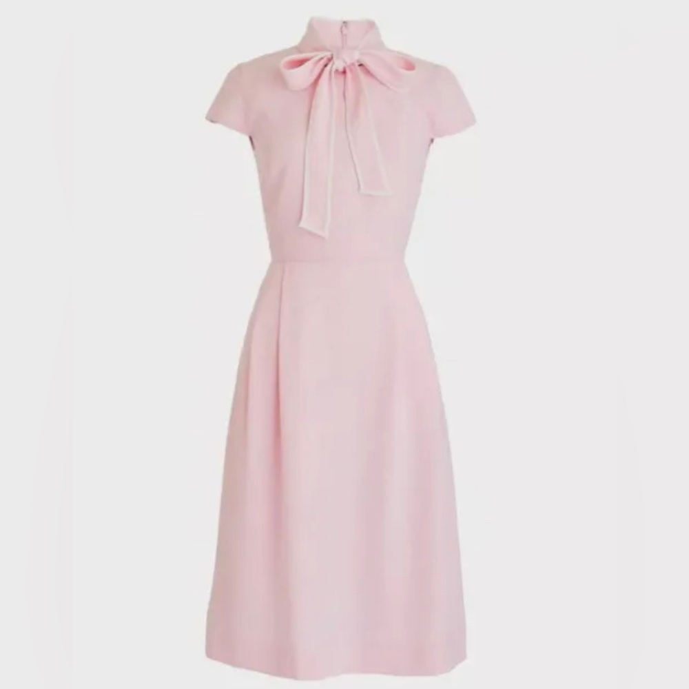 J. Crew Pink tie neck dress in 365 crepe